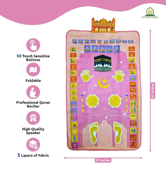 Pink Kids Interactive Educational Prayer Salah Mat